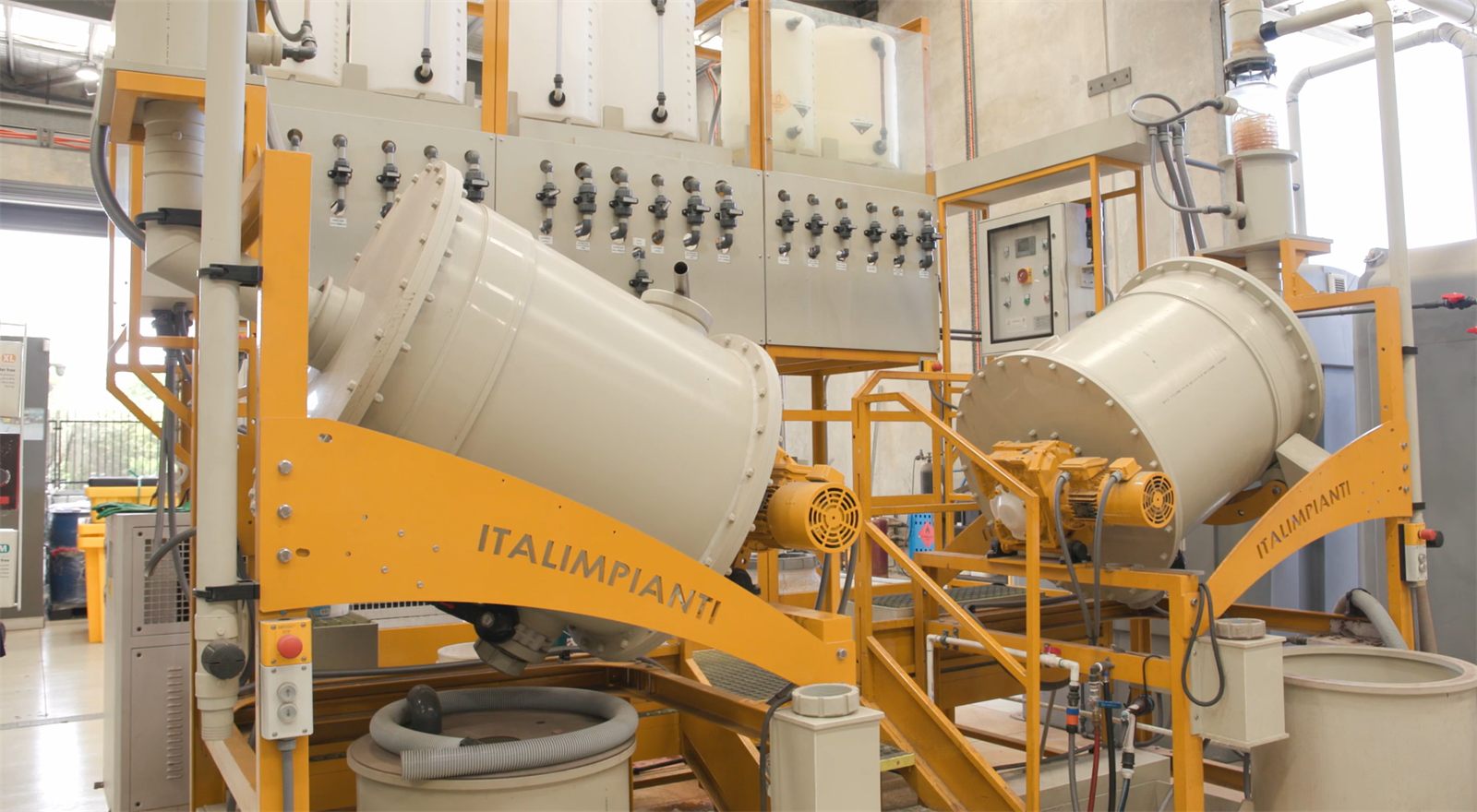 Tumbler drums on the refining plant at Ormeau